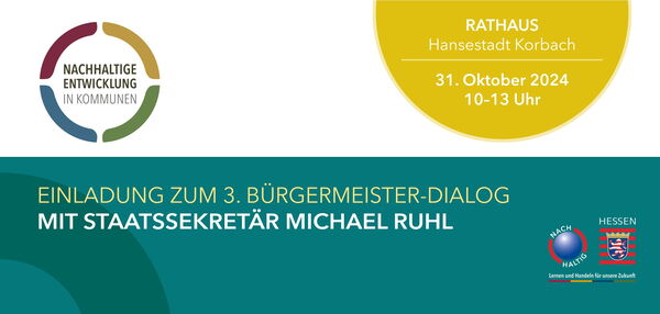 Einladungskarte 3. Bürgermeister-Dialog am 31. Oktober 2024