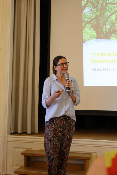 Svenja Quitsch (Heldenrat) stellte Projekterkenntnisse vor von „JENK: Junges Engagement für Nachhaltige Kommunen“ (Bertelsmann Stiftung).