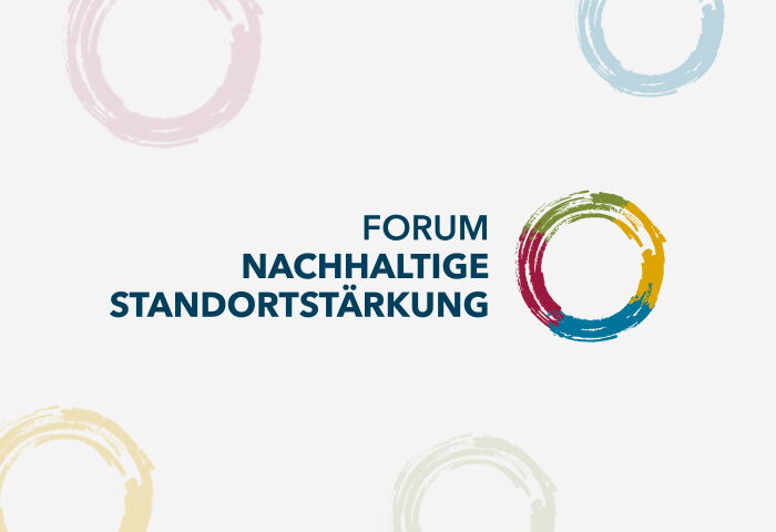 Logo Forum Nachhaltige Standortstärkung mit Hintergrundgrafik