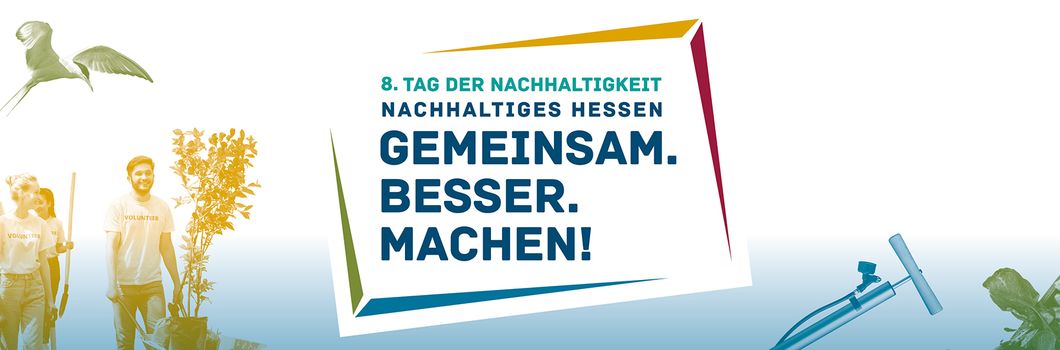 Webbanner zum 8. Hessischen Tag der Nachhaltigkeit