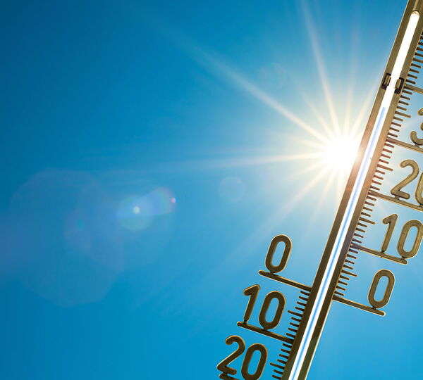 Thermometer in der Sonne