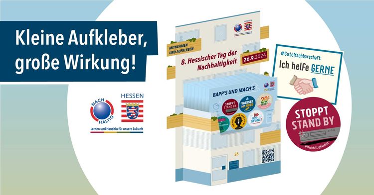 Ankündigung Give away Aufkleberset