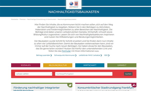 Screenshot des Baukastens