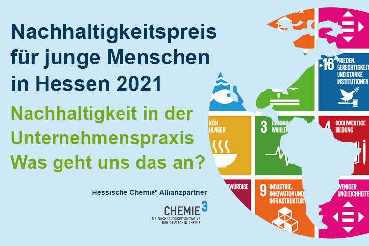 Key Visual Nachhaltigkeitspreis für junge Menschen in Hessen 2021 von Hessische Chemie³ Allianzpartner